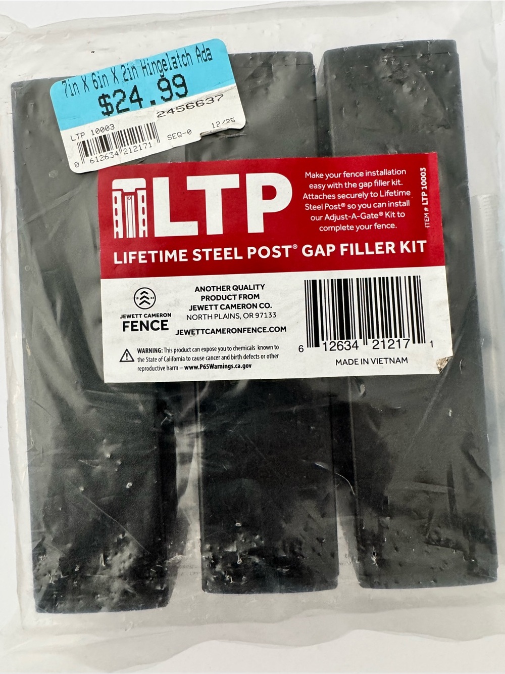 LTP 10003 Lifetime Steel Post Gap Filler Kit 7x6x2 - New in Package